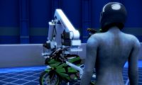 机器人组装摩托车机械生产三维动画
